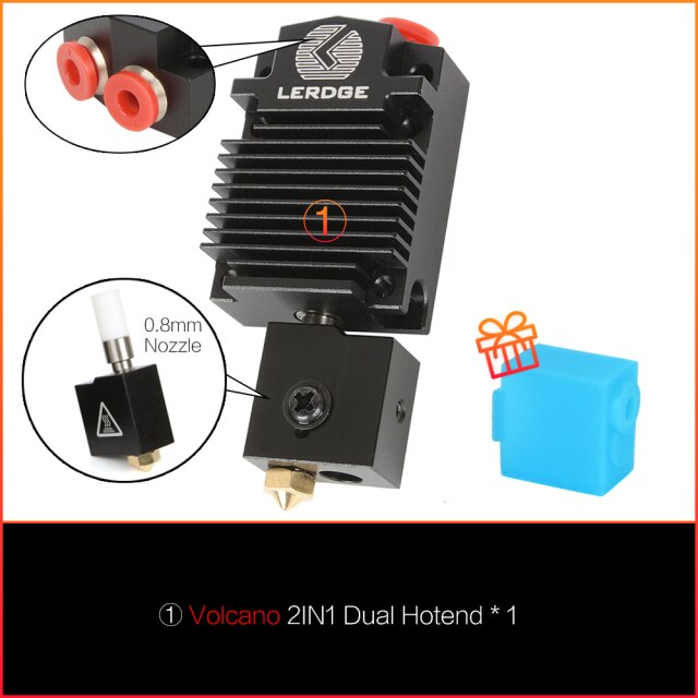 2IN1 HOTEND KIT WITH FAN (Black) - Lerdge Official Store