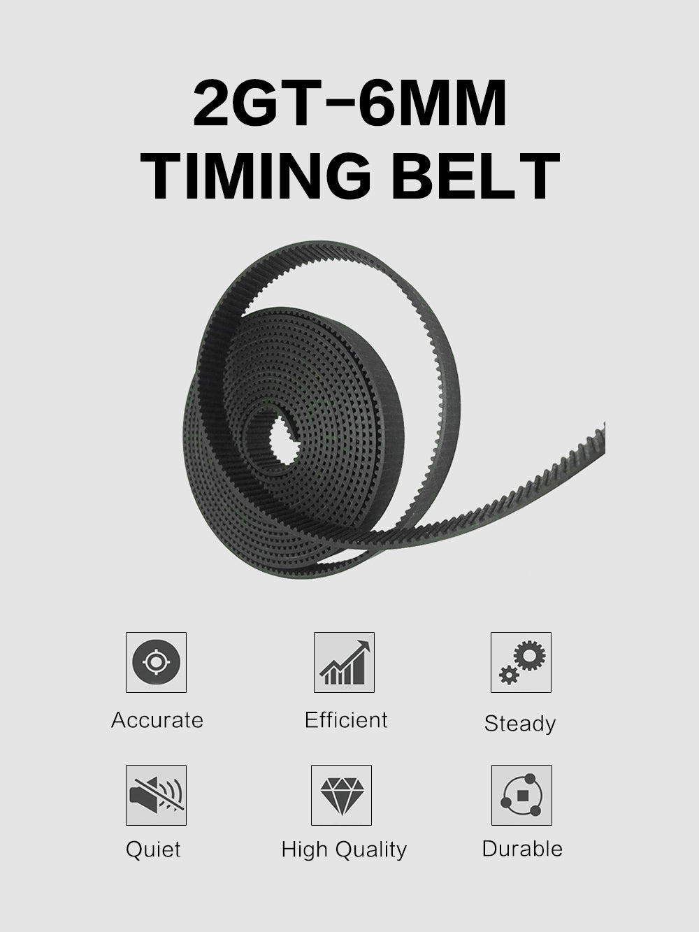 Lerdge 5m/10m/lot GT2-6mm open timing belt