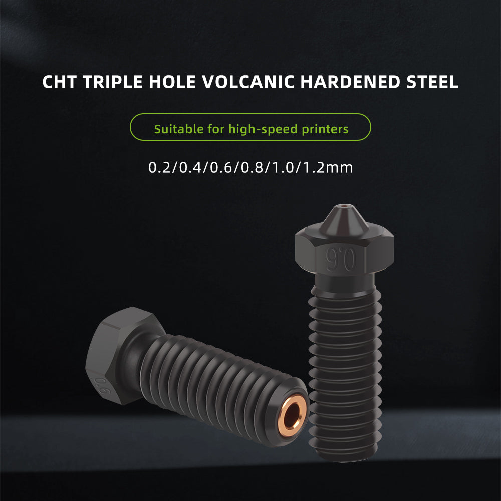 CHT Volcano Nozzle Three-eyes Hardened Steel nozzles