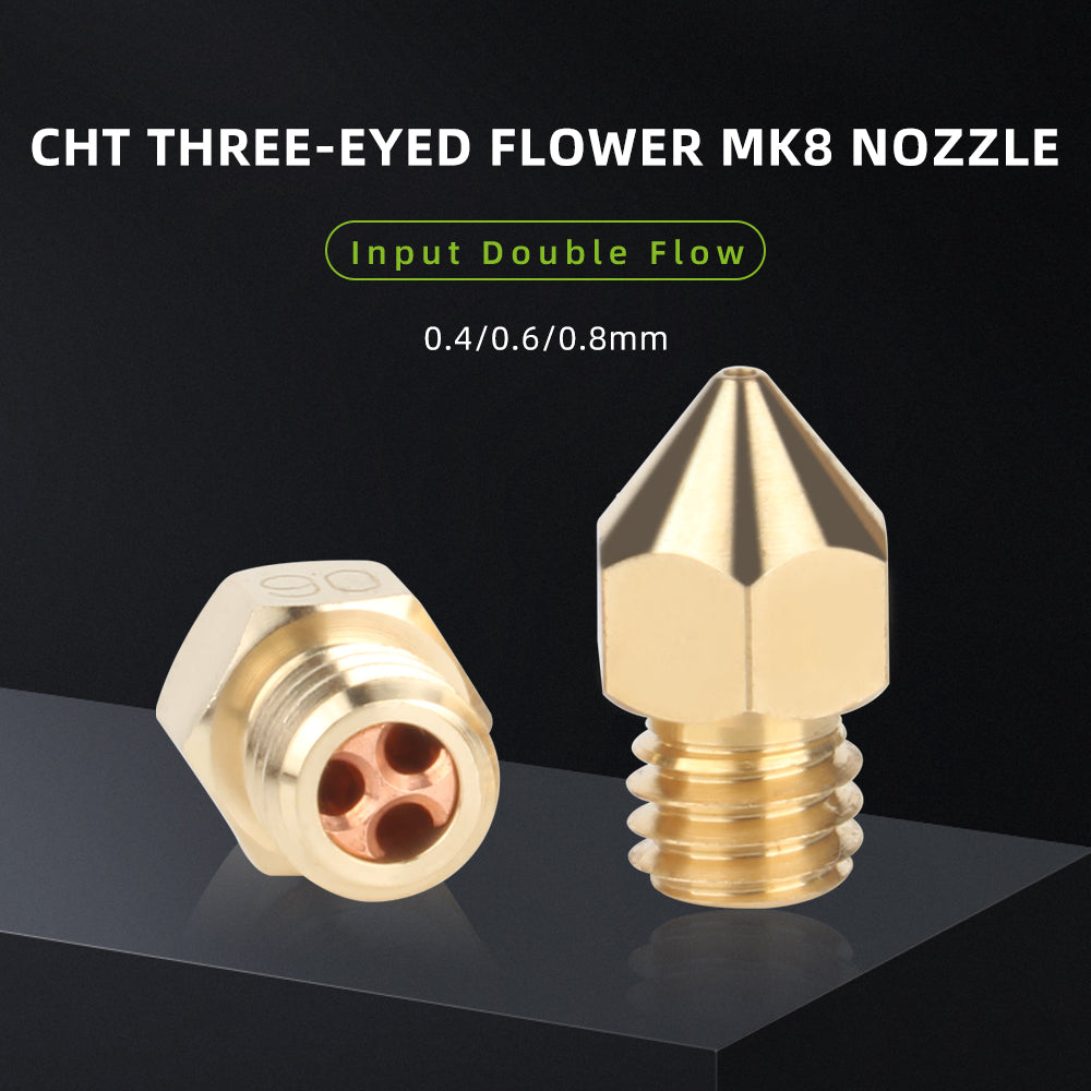 CHT Nozzle MK8 Messing drie-ogen printkop