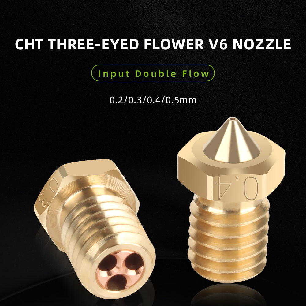 Boquilla CHT E3D V6 Boquillas de cobre de latón Cabezal de impresión de tres ojos