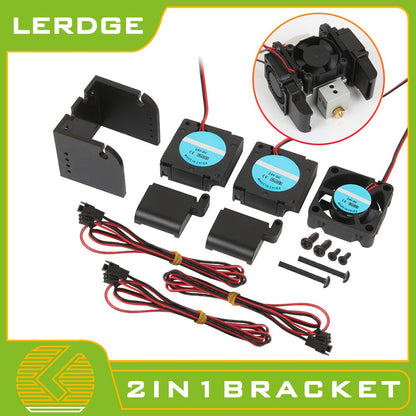 Suporte Hotend LERDGE 3D 2IN1 com Ventilador - Lerdge Official Store