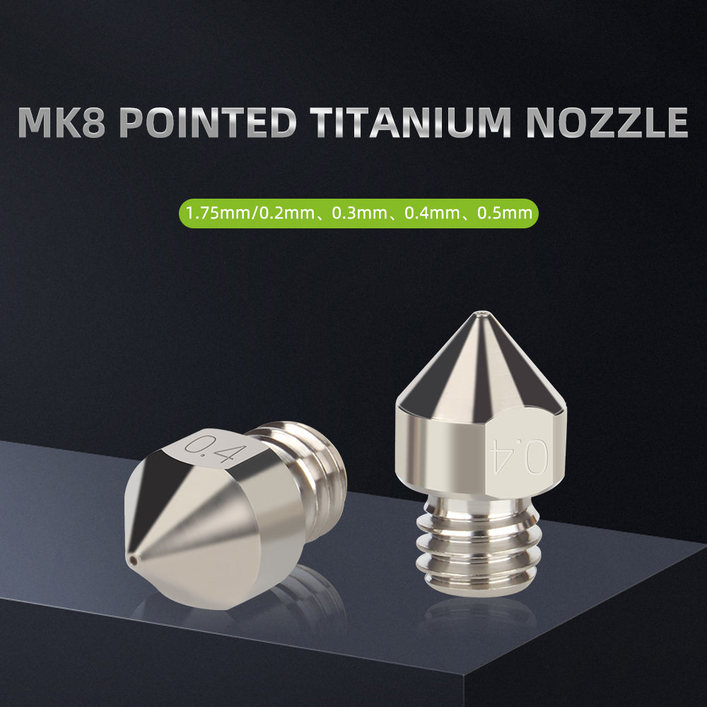 MK8 Mondstuk van titaniumlegering 0.2/0.3/0.4/0.5 mm