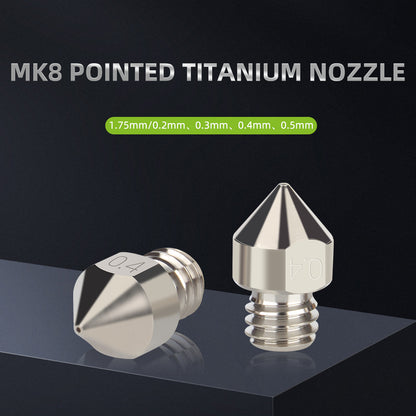 MK8-Titanlegierungsdüse 0.2/0.3/0.4/0.5 mm